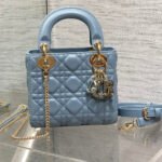 LADY MINI BAG 17 IN CERULEAN BLUE LAMBSKIN - Image 10