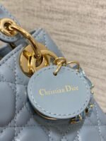 LADY MINI BAG 17 IN CERULEAN BLUE LAMBSKIN - Image 9