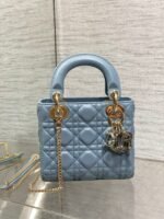 LADY MINI BAG 17 IN CERULEAN BLUE LAMBSKIN - Image 3