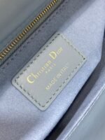 MEDIUM LADY BAG 20 IN BABY BLUE QUILTED MACROCANNAGE CALFSKIN GREY STRAP - Image 17