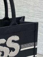 MEDIUM BOOK TOTE 36 IN BLACK MIX WHITE CANVAS 226507 - Image 16
