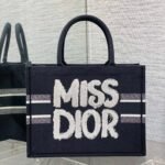 MEDIUM BOOK TOTE 36 IN BLACK MIX WHITE CANVAS 226507 - Image 10