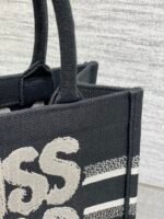 BOOK TOTE 26 IN BLACK MIX WHITE CANVAS 226506 - Image 7