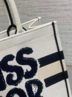 MEDIUM BOOK TOTE 36 IN WHITE MIX BLACK CANVAS 226504 - Image 15