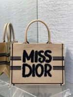 BOOK TOTE 36 BEIGE AND BLACK MISS DIOR GRAFFITI EMBROIDERY - Image 2