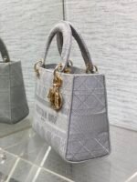 SMALL 24 LADY BAG IN PALE GRAY CANVAS - Image 12