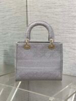 SMALL 24 LADY BAG IN PALE GRAY CANVAS - Image 4