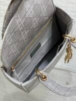 SMALL 24 LADY BAG IN PALE GRAY CANVAS - Image 16