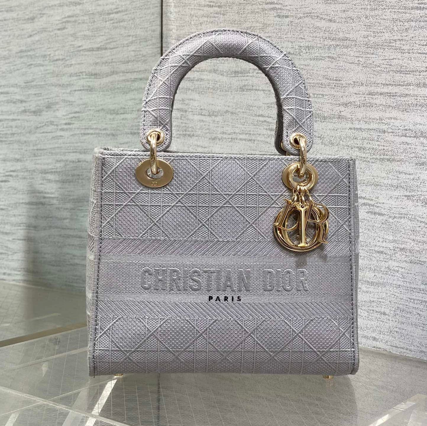 img_2b46f204_20240925_i1727253332_7897_4_jpg SMALL 24 LADY BAG IN PALE GRAY CANVAS - Image 1