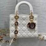 SMALL 20 LADY BAG IN WHITE MACROCANNAGE LAMBSKIN WITH GOLD HARDWARE - Image 10