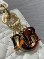 MINI 17 LADY BAG IN WHITE MACROCANNAGE LAMBSKIN WITH GOLD HARDWARE - Image 6
