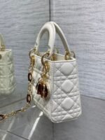 MINI 17 LADY BAG IN WHITE MACROCANNAGE LAMBSKIN WITH GOLD HARDWARE - Image 13