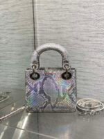MINI 17 LADY BAG IN SILVER SNAKESKIN PATTERN LAMBSKIN - Image 3