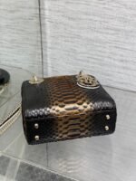 MINI 17 LADY BAG IN BLACK MIX COFFEE BROWN SNAKESKIN PATTERN LAMBSKIN - Image 18