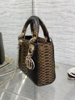 MINI 17 LADY BAG IN BLACK MIX COFFEE BROWN SNAKESKIN PATTERN LAMBSKIN - Image 4