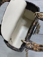 MINI 17 LADY BAG IN BLACK MIX COFFEE BROWN SNAKESKIN PATTERN LAMBSKIN - Image 8