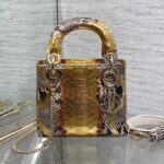 MINI 17 LADY BAG IN GOLDEN SNAKESKIN PATTERN LAMBSKIN - Image 10