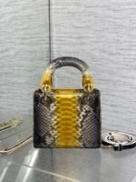 MINI 17 LADY BAG IN SUN FLOWER MIX BLACK SNAKESKIN PATTERN LAMBSKIN - Image 12