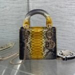 MINI 17 LADY BAG IN SUN FLOWER MIX BLACK SNAKESKIN PATTERN LAMBSKIN - Image 10