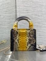 MINI 17 LADY BAG IN SUN FLOWER MIX BLACK SNAKESKIN PATTERN LAMBSKIN - Image 11