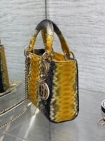 MINI 17 LADY BAG IN SUN FLOWER MIX BLACK SNAKESKIN PATTERN LAMBSKIN - Image 4