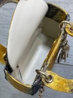 MINI 17 LADY BAG IN SUN FLOWER MIX BLACK SNAKESKIN PATTERN LAMBSKIN - Image 9