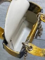MINI 17 LADY BAG IN SUN FLOWER MIX BLACK SNAKESKIN PATTERN LAMBSKIN - Image 18