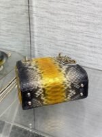 MINI 17 LADY BAG IN SUN FLOWER MIX BLACK SNAKESKIN PATTERN LAMBSKIN - Image 8