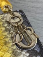 MINI 17 LADY BAG IN SUN FLOWER MIX BLACK SNAKESKIN PATTERN LAMBSKIN - Image 14