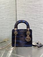 MINI 17 LADY BAG IN NAVY BLUE MIX BLACK SNAKESKIN PATTERN LAMBSKIN - Image 11