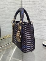 MINI 17 LADY BAG IN NAVY BLUE MIX BLACK SNAKESKIN PATTERN LAMBSKIN - Image 4