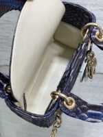MINI 17 LADY BAG IN NAVY BLUE MIX BLACK SNAKESKIN PATTERN LAMBSKIN - Image 7