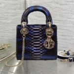 MINI 17 LADY BAG IN NAVY BLUE MIX BLACK SNAKESKIN PATTERN LAMBSKIN - Image 10