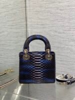 MINI 17 LADY BAG IN NAVY BLUE MIX BLACK SNAKESKIN PATTERN LAMBSKIN - Image 3