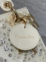 MINI 17 LADY BAG IN WHITE SATIN EMBROIDERED WITH BEADS 226310 - Image 8