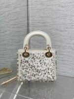MINI 17 LADY BAG IN WHITE SATIN EMBROIDERED WITH BEADS 226310 - Image 3