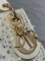 MINI 17 LADY BAG IN WHITE SATIN EMBROIDERED WITH BEADS 226310 - Image 6