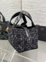 MINI 23 TOUJOURS BAG IN BLACK MIX WHITE CANNAGE TWEED WITH GOLD HARDWARE - Image 13