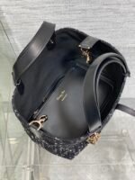 MINI 23 TOUJOURS BAG IN BLACK MIX WHITE CANNAGE TWEED WITH GOLD HARDWARE - Image 5