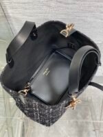MEDIUM 28 TOUJOURS BAG IN BLACK MIX WHITE CANNAGE TWEED WITH GOLD HARDWARE - Image 18