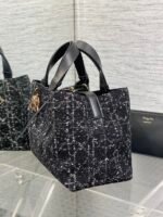 MEDIUM 28 TOUJOURS BAG IN BLACK MIX WHITE CANNAGE TWEED WITH GOLD HARDWARE - Image 3