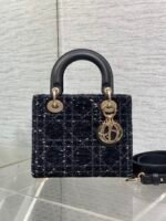 MINI 20 LADY BAG IN BLACK MIX WHITE CANNAGE TWEED WITH GOLD HARDWARE - Image 11