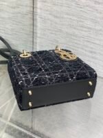 MINI 20 LADY BAG IN BLACK MIX WHITE CANNAGE TWEED WITH GOLD HARDWARE - Image 5