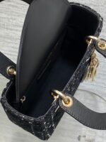 MINI 20 LADY BAG IN BLACK MIX WHITE CANNAGE TWEED WITH GOLD HARDWARE - Image 8