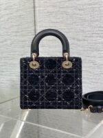 MINI 20 LADY BAG IN BLACK MIX WHITE CANNAGE TWEED WITH GOLD HARDWARE - Image 3