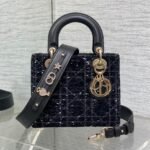 MINI 20 LADY BAG IN BLACK MIX WHITE CANNAGE TWEED WITH GOLD HARDWARE - Image 10