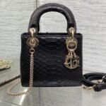 MINI 17 LADY BAG IN BLACK SNAKESKIN PATTERN LAMBSKIN