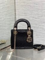 MINI 17 LADY BAG IN BLACK SNAKESKIN PATTERN LAMBSKIN - Image 3