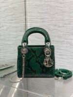 MINI 17 LADY BAG IN GREEN FOREST MIX BLACK SNAKESKIN PATTERN LAMBSKIN - Image 11