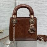 MINI 17 LADY BAG IN PEACAN BROWN METALLIC LAMBSKIN - Image 10